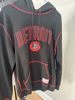 New Era Black and Red Detroit Hooded Sweatshirt